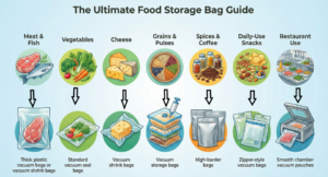 Infographic of suitable vacuum packaging for every food